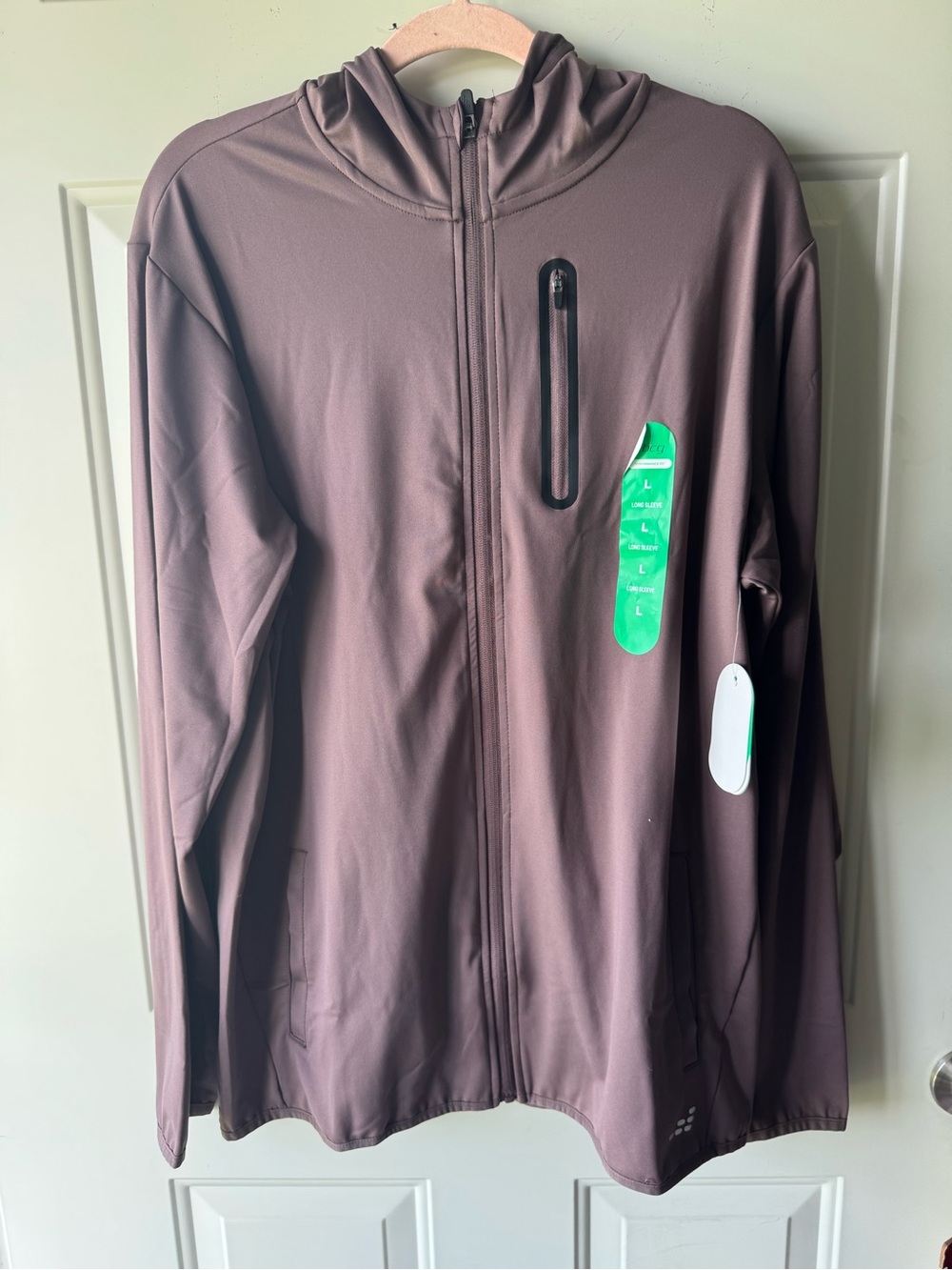 NWT Men's Lightweight Hooded Zip Jacket in Chocolate Brown